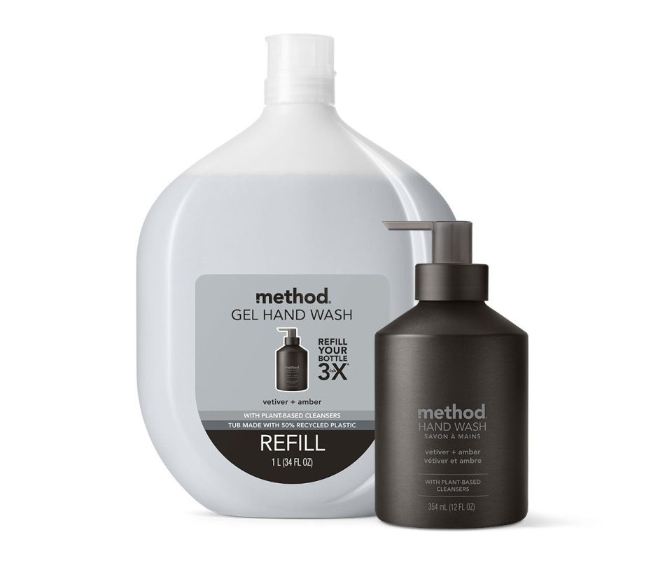 gel hand wash starter set - vetiver + amber. 46 fl oz