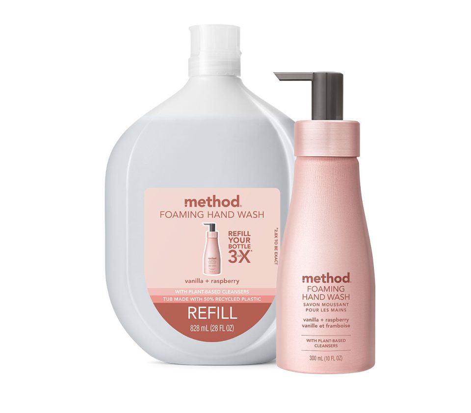 foaming hand wash starter set - vanilla + raspberry. 38 fl oz